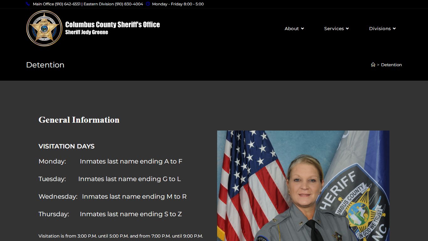 Detention - Columbus County Sheriff's Office